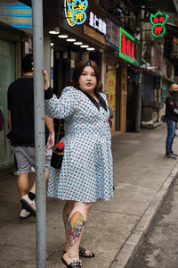 Wednesday Blue Cherry Mini Dress