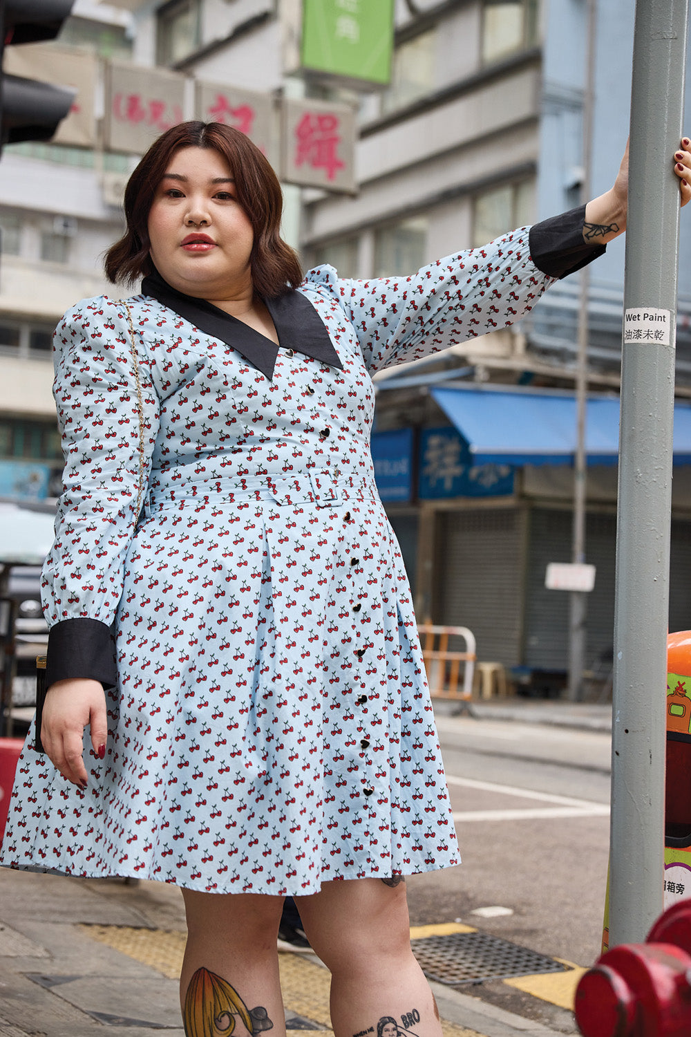 Wednesday Blue Cherry Mini Dress